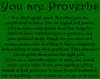 You are Proverbs